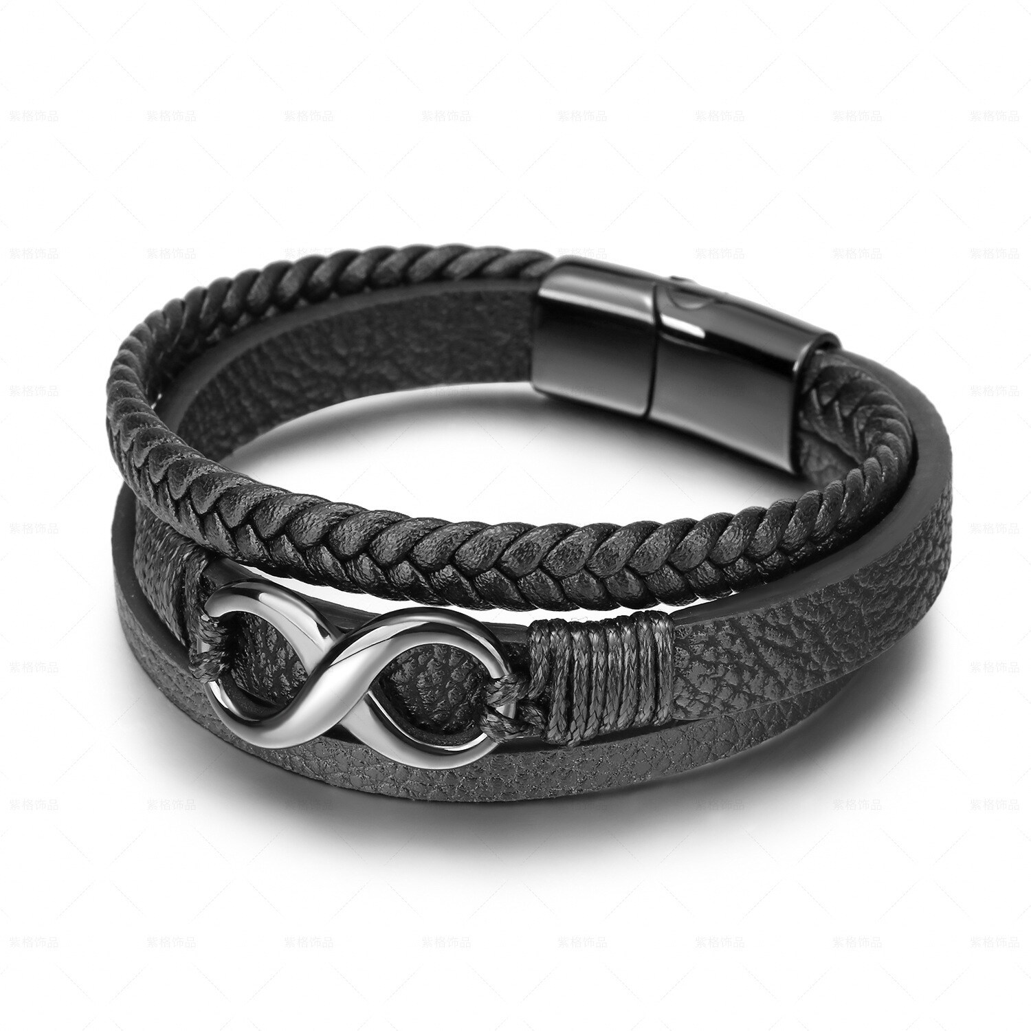 1 Piece Simple Casual Style Eight Shape Titanium Steel Men's Bracelet h5 